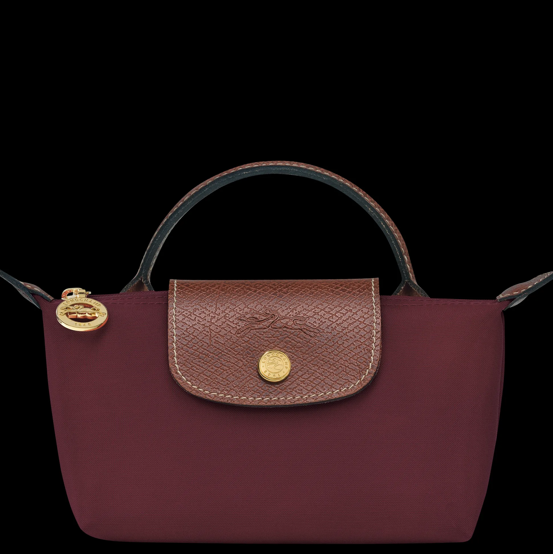 New Longchamp Pochette con manico Amaranto