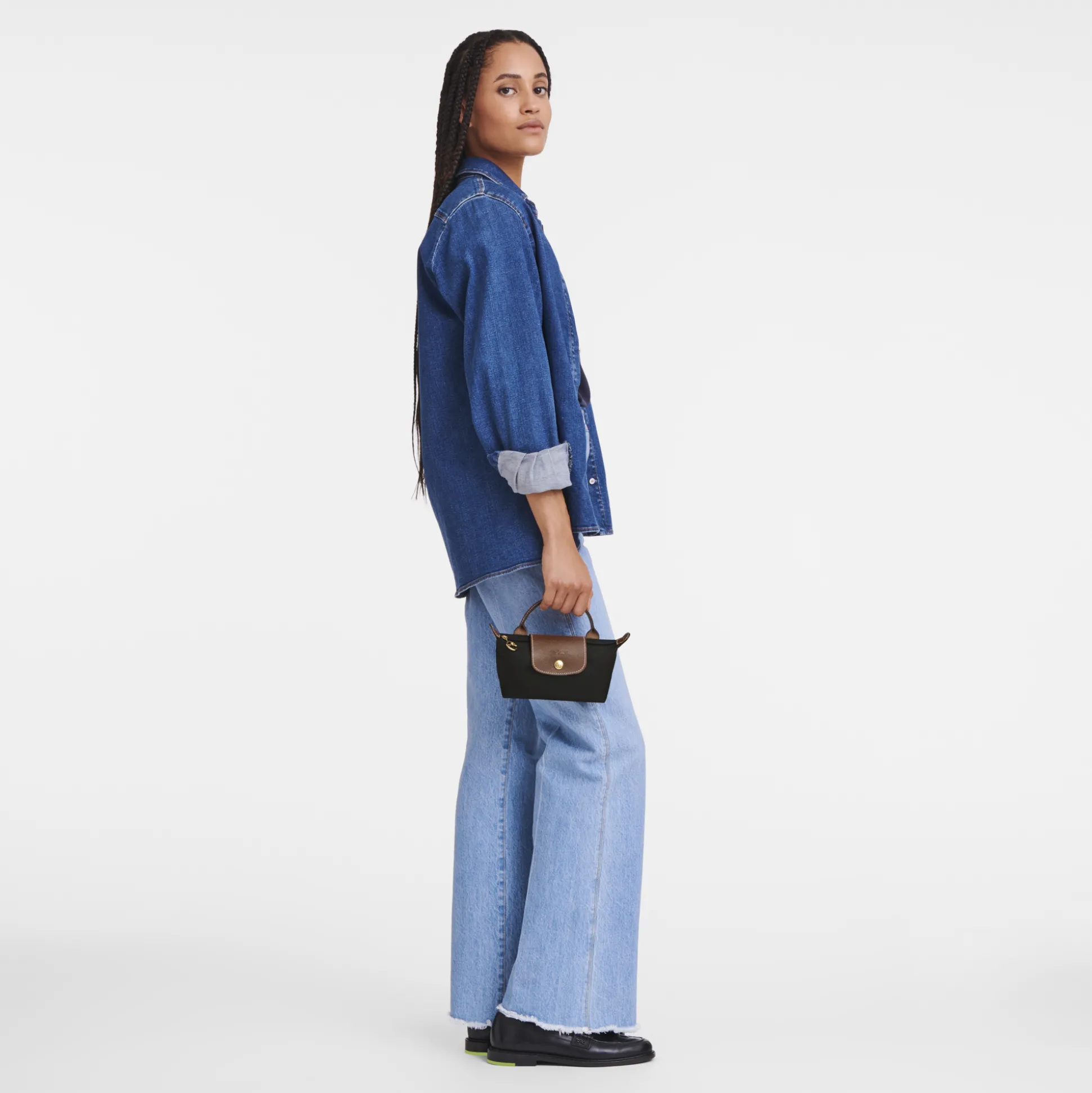 Best Sale Longchamp Pochette con manico Nero