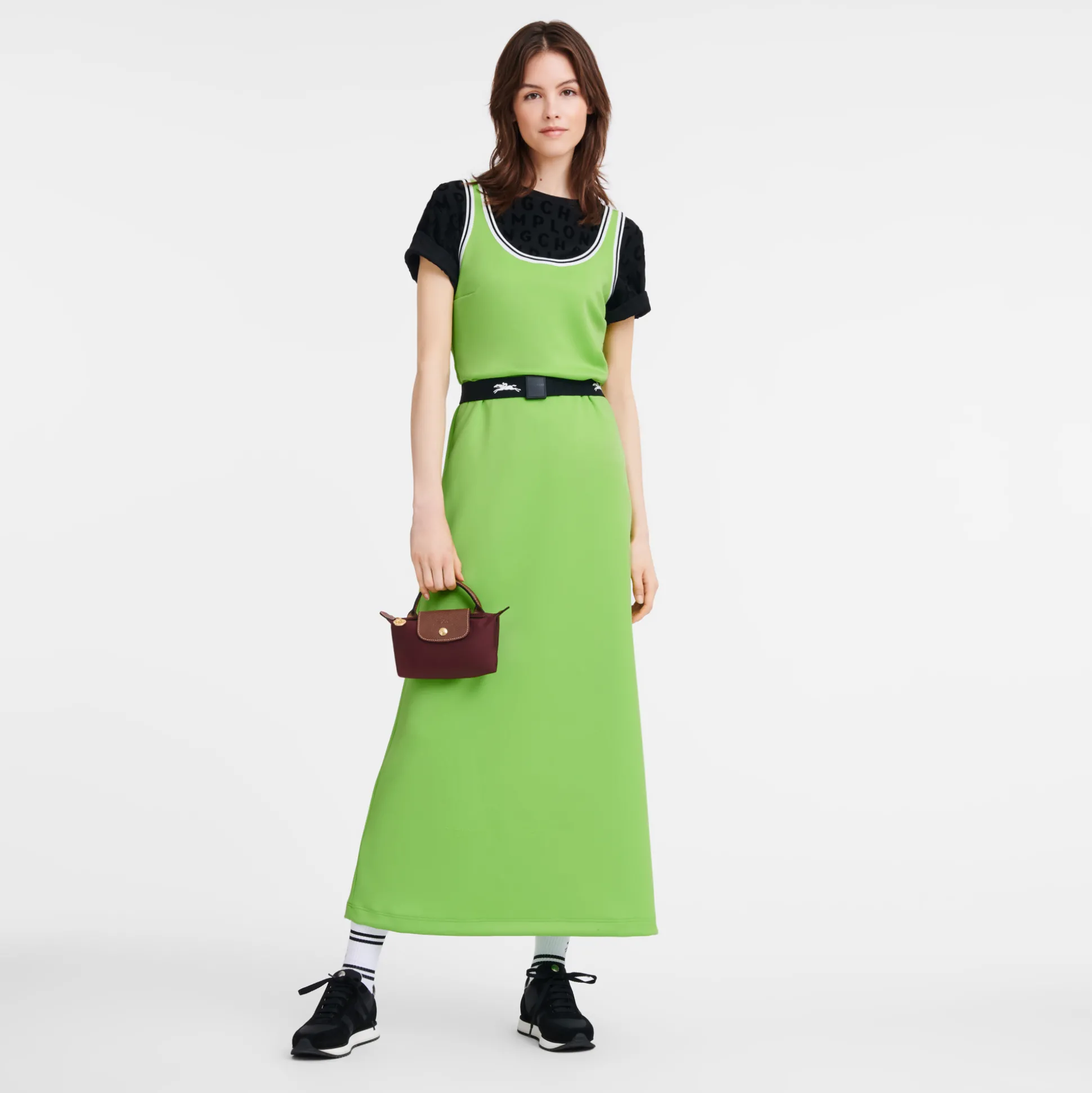 New Longchamp Pochette con manico Amaranto