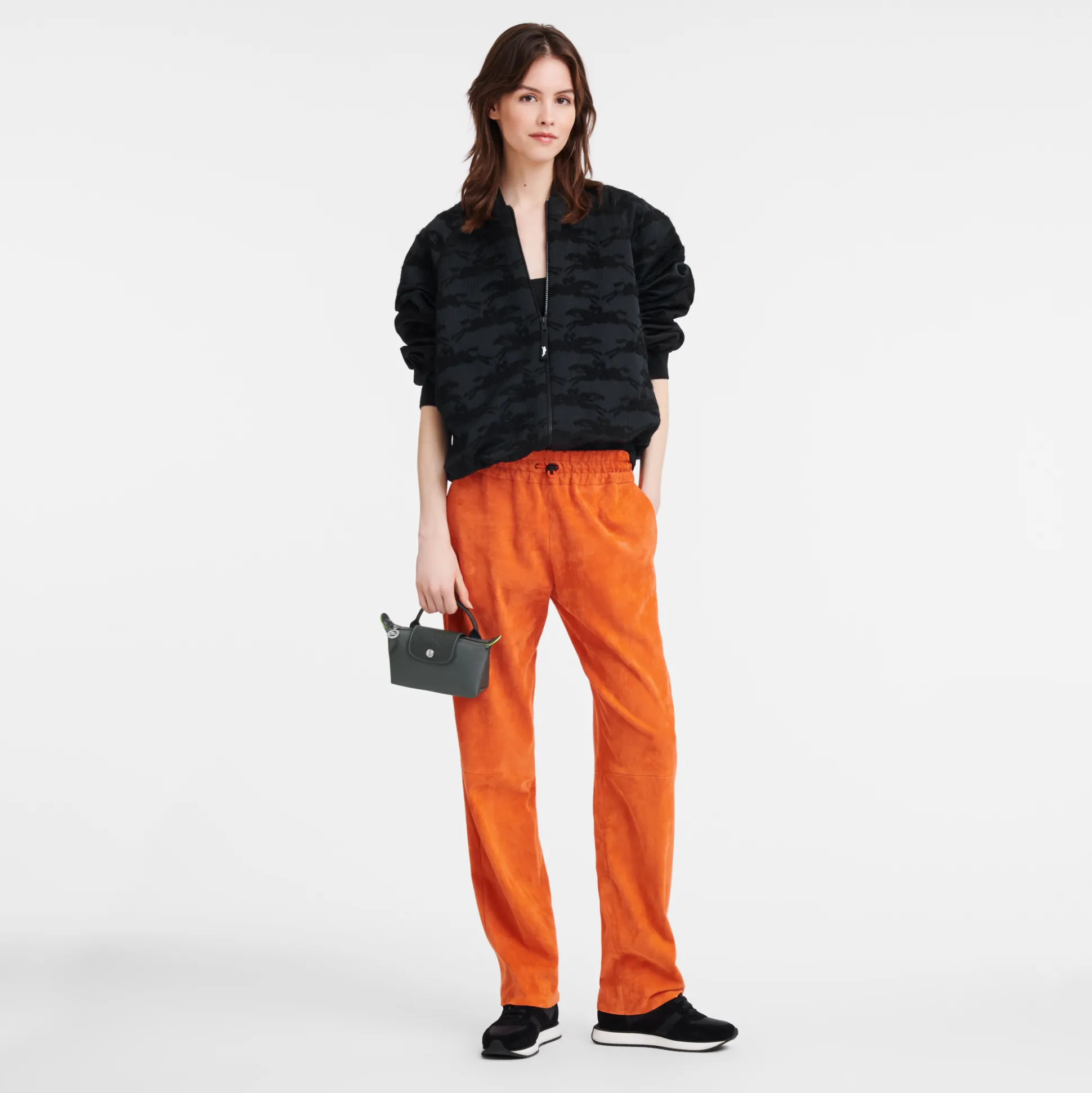 Cheap Longchamp Pochette con manico Grafite