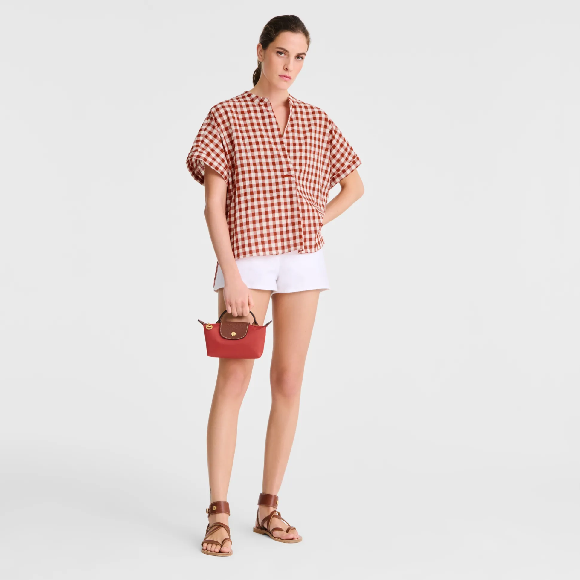 Shop Longchamp Pochette con manico Pomodoro