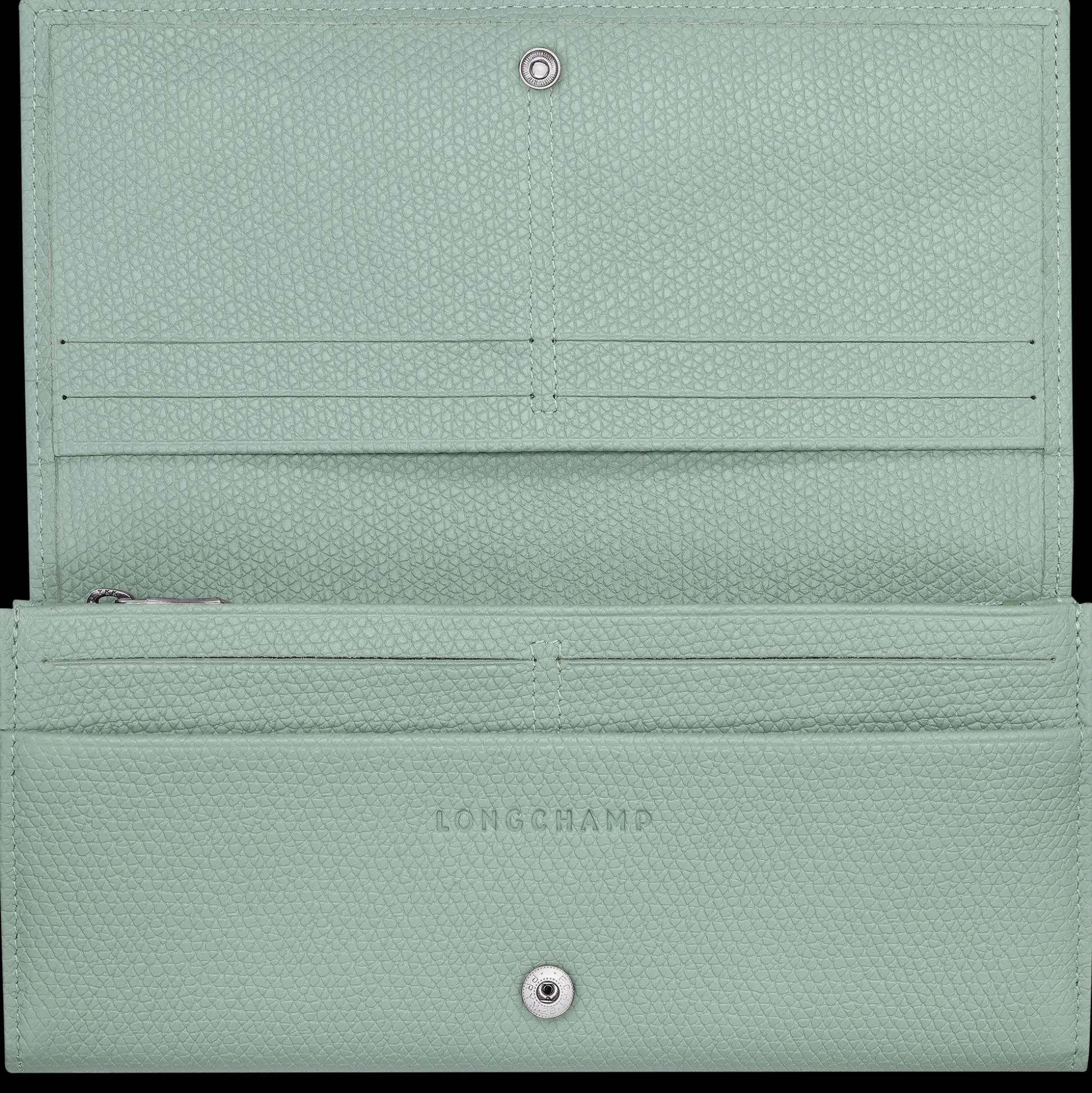 Clearance Longchamp Portafoglio con patta Le Roseau Pelle - Verde Pallido VerdePallido