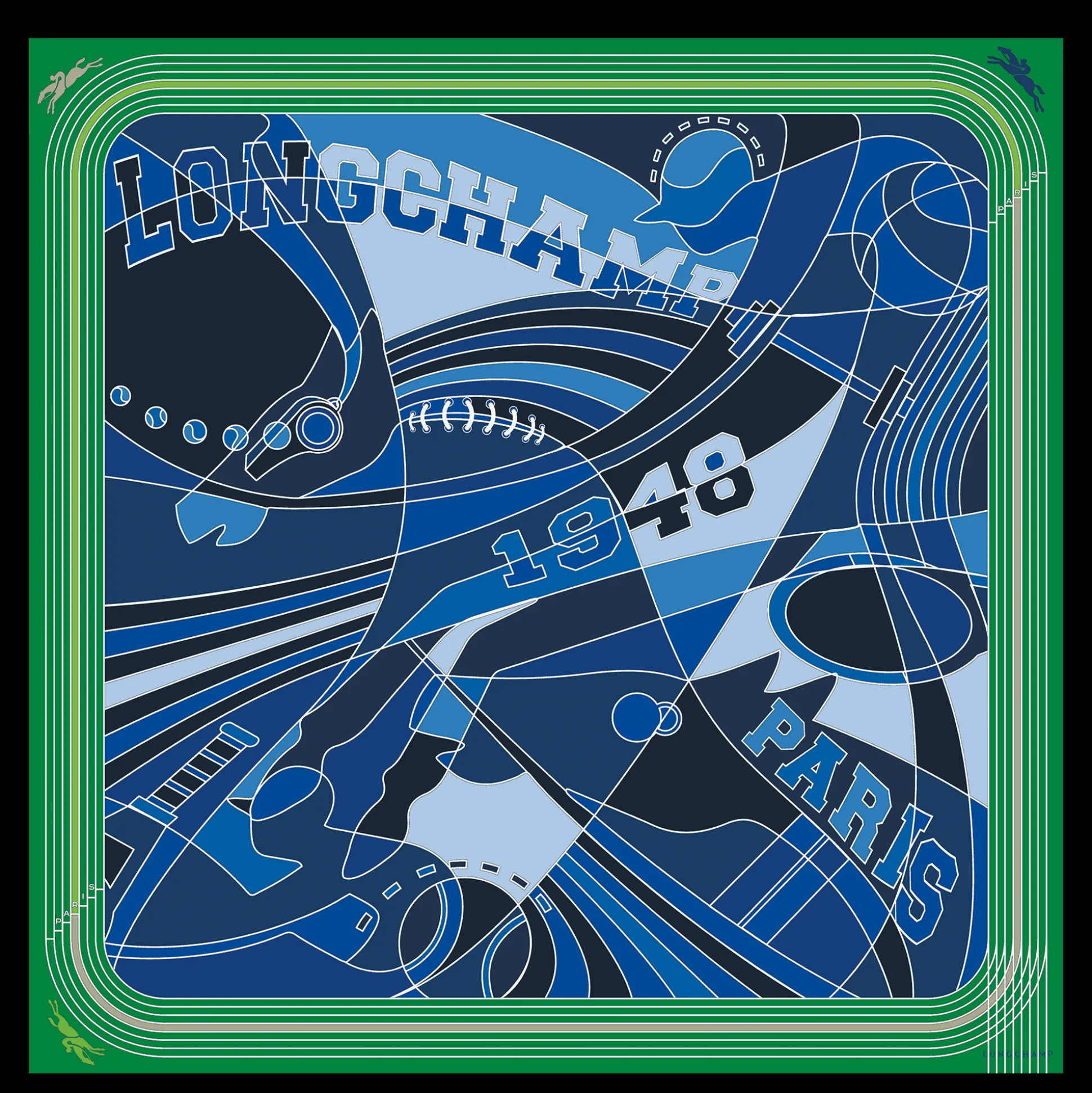 Fashion Longchamp Scialle Campionato Lana - Elettrizzante