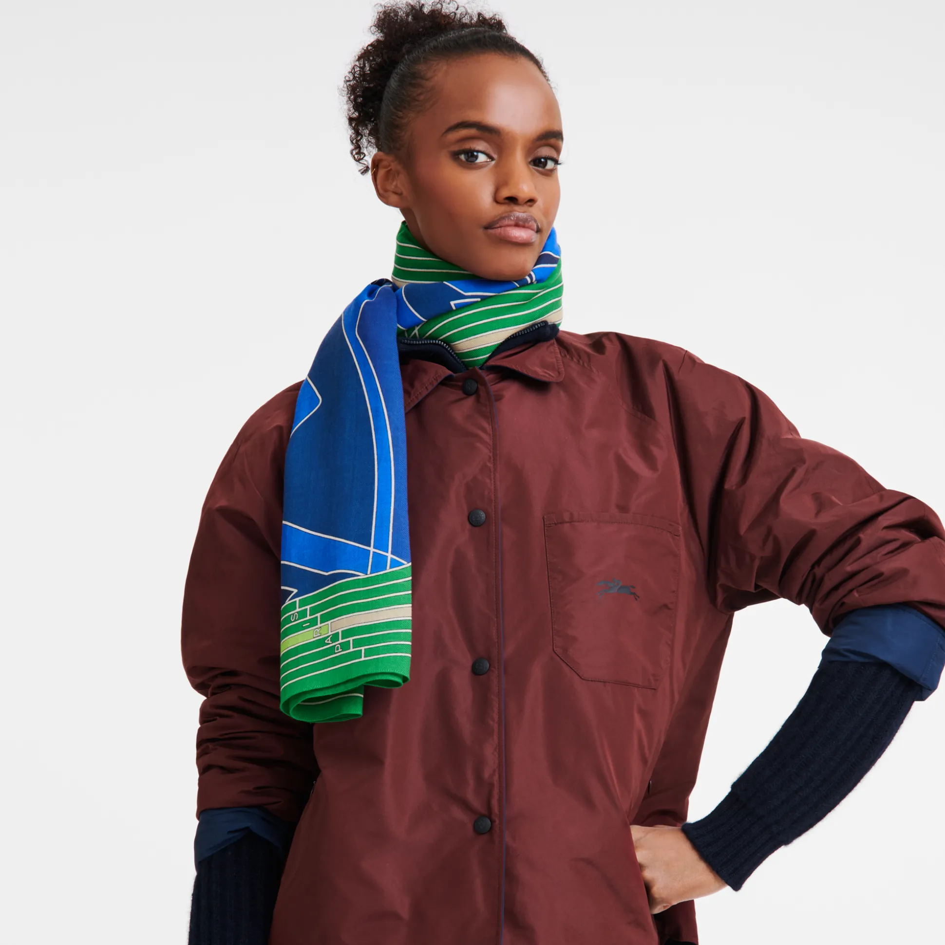 Fashion Longchamp Scialle Campionato Lana - Elettrizzante