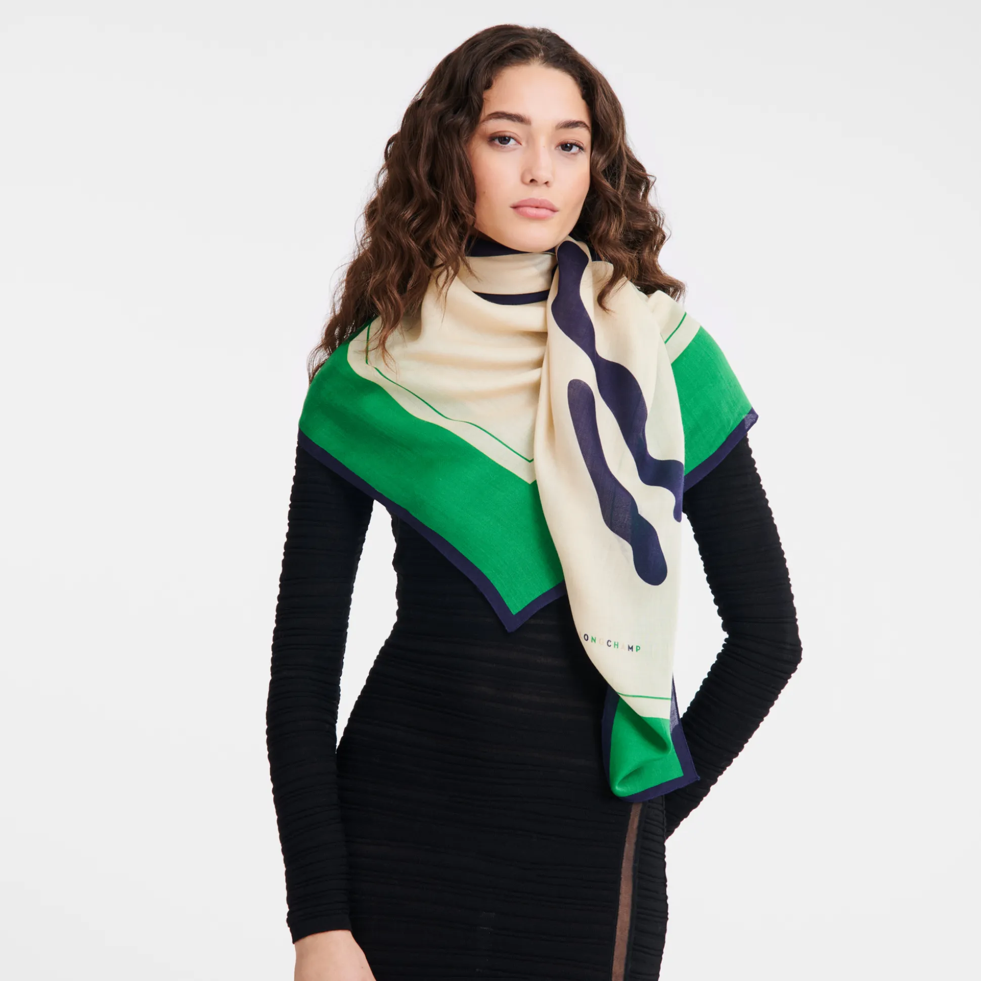 Flash Sale Longchamp Scialle Schizzo Misto lana - Carta