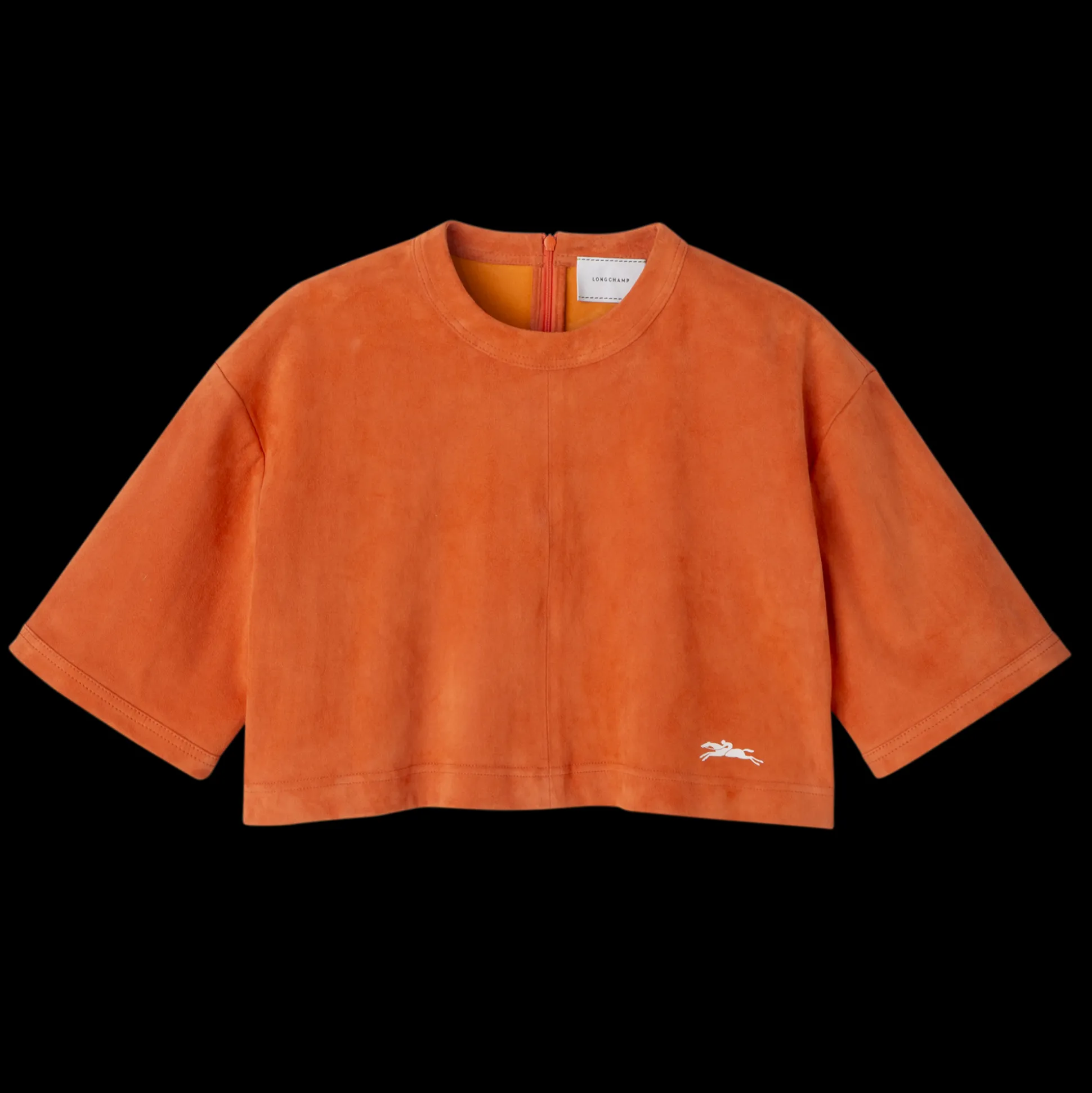 Hot Longchamp Top corto in pelle Arancio