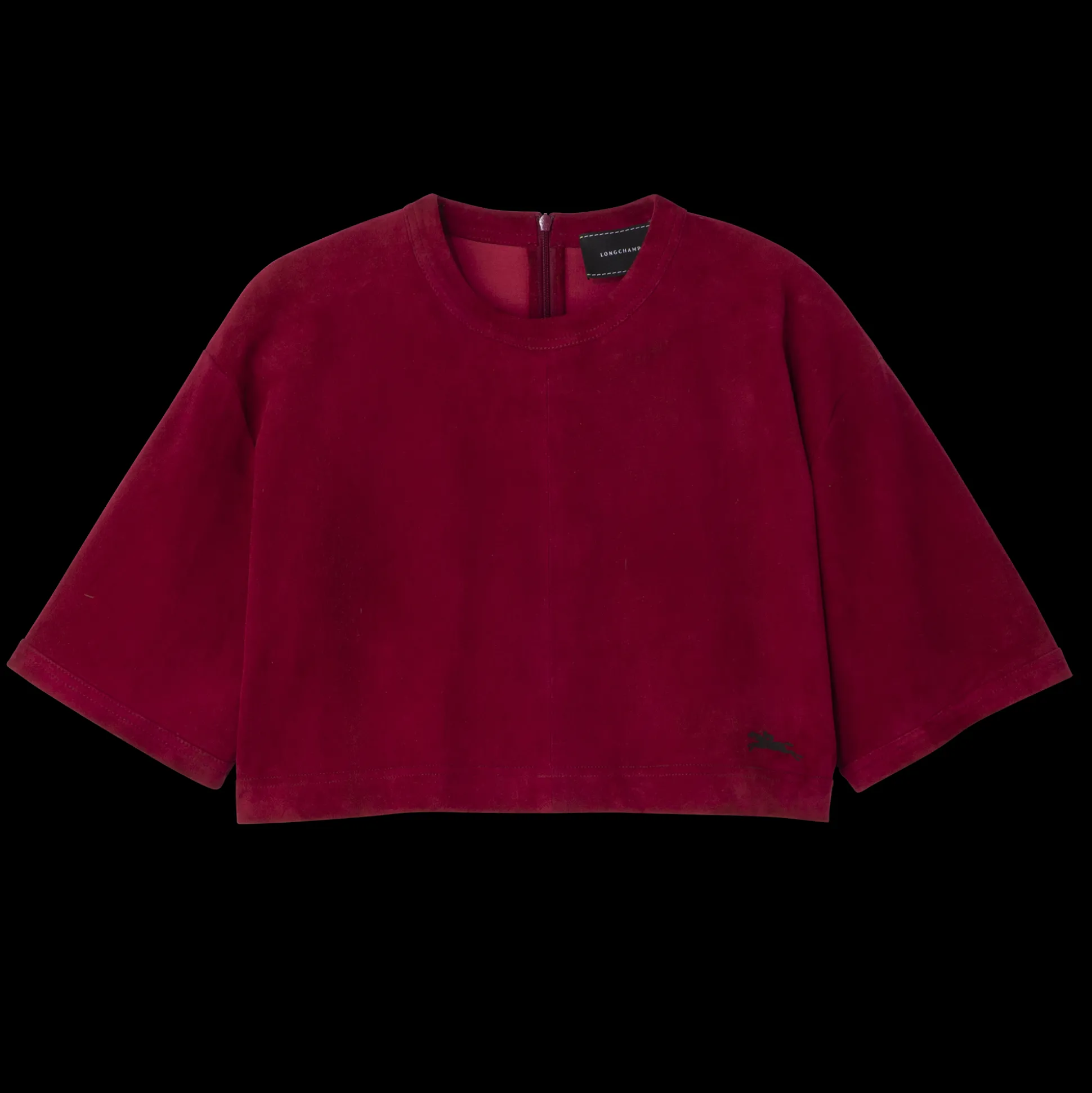 Online Longchamp Top corto in pelle Barbabietola