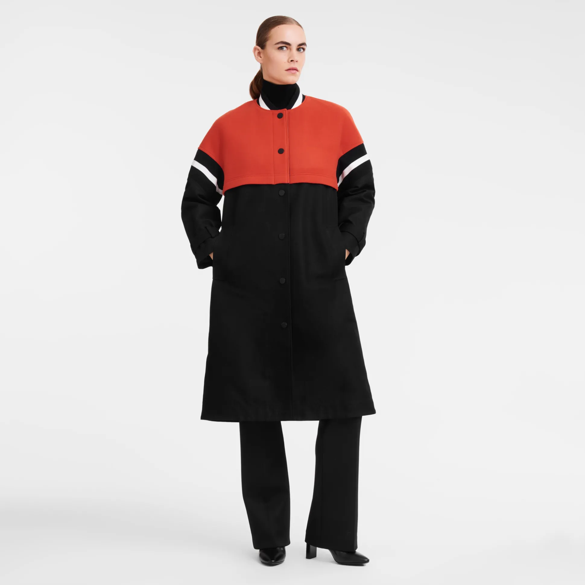 Sale Longchamp Trench con motivo Teddy Nero